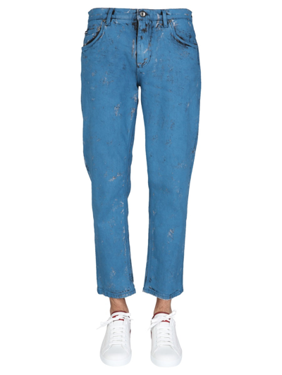 Shop Dolce & Gabbana Distressed Skinny Jeans In Multi