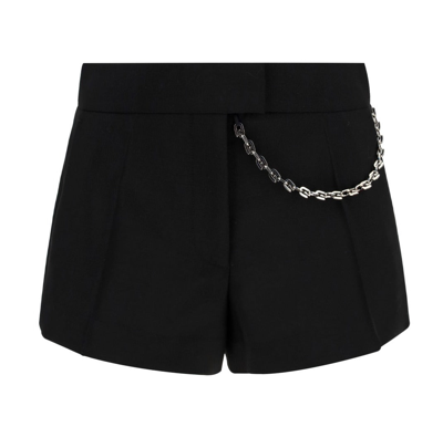 Shop Givenchy Chain Detailed Slim Cut Shorts In Black