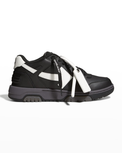 Shop Off-white Out Of Office Arrow Calfskin Sneakers In Black