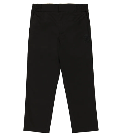 Shop Burberry Cotton Twill Pants In Black