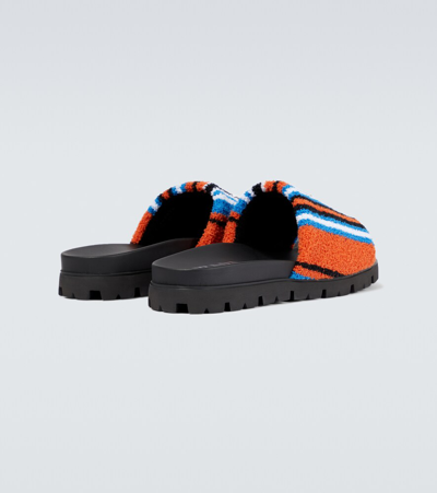Prada Furry Slides In Arancio