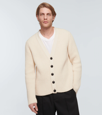 Shop Jil Sander Cotton And Wool Cardigan In Natural