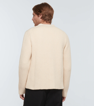 Shop Jil Sander Cotton And Wool Cardigan In Natural