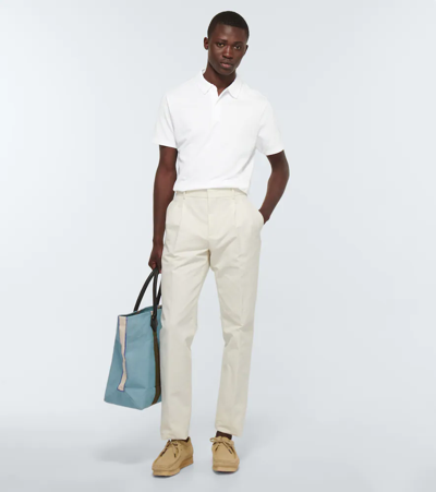 Derek Rose Ramsay Cotton-blend Polo Shirt In White