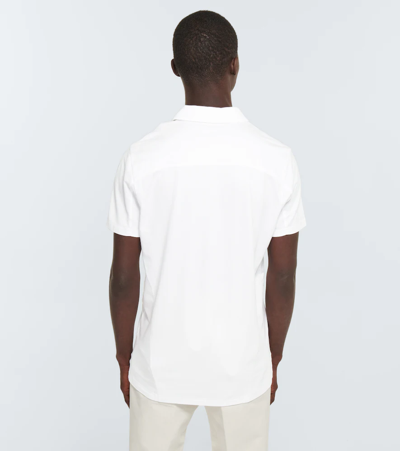 Shop Derek Rose Ramsay Cotton-blend Polo Shirt In White