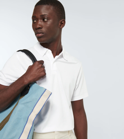 Derek Rose Ramsay Cotton-blend Polo Shirt In White