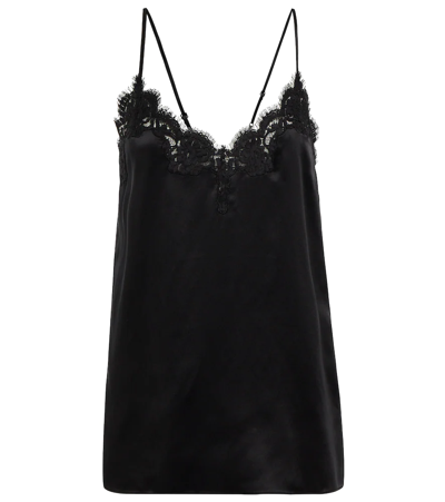 Shop Co Lace-trimmed Silk Camisole In Black