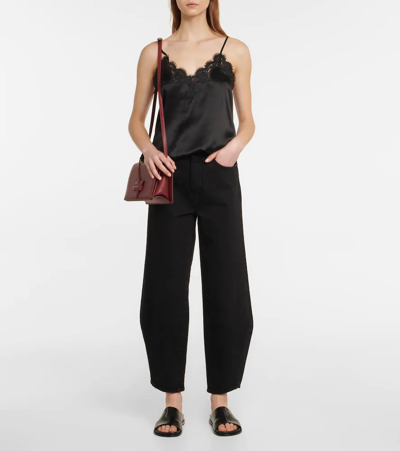 Shop Co Lace-trimmed Silk Camisole In Black