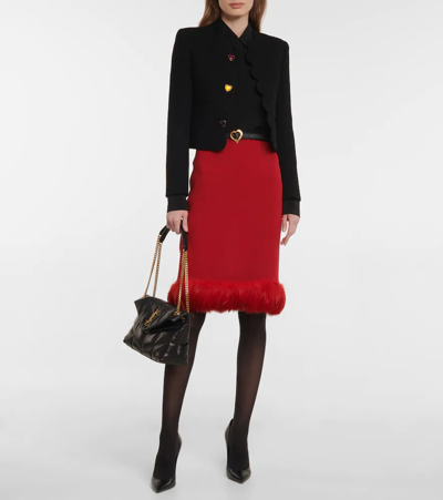 Saint Laurent Loulou Puffer Small Leather Shoulder Bag In Nero Gold
