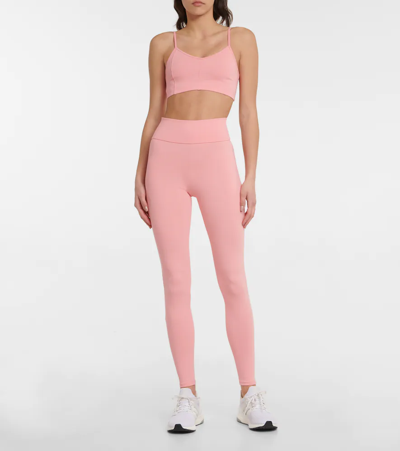 Live The Process Zen Grosgrain-trimmed Stretch-supplex Leggings In Thai Guava