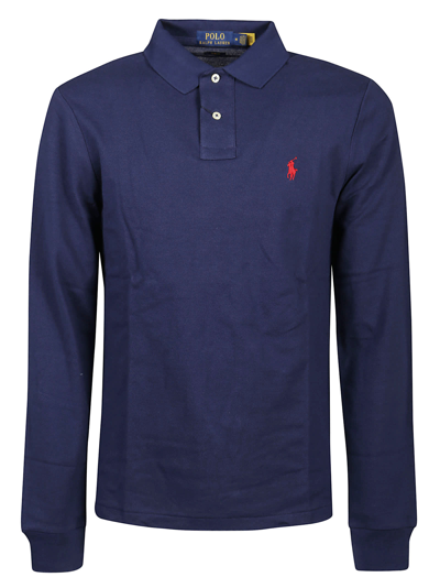 Shop Polo Ralph Lauren Long Sleeve Polo Shirt In Blue