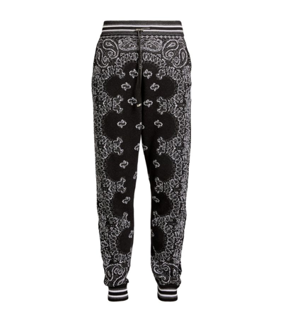 Shop Amiri Cotton-cashmere Bandana Sweatpants In Black