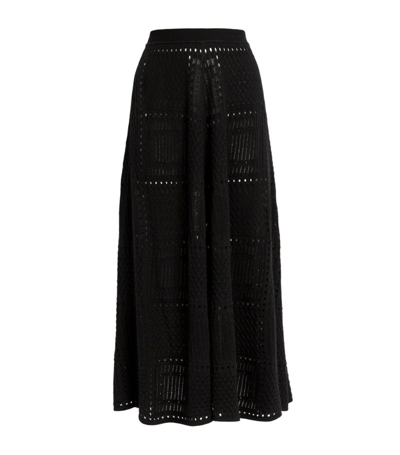 Shop Chloé Wool-cashmere-silk Midi Skirt In Black