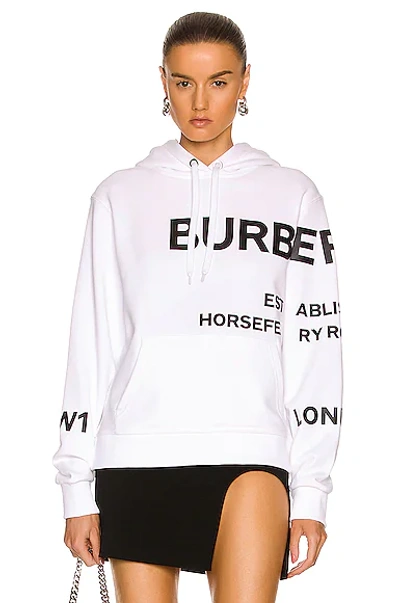 Shop Burberry Poulter Hfh Road Hoodie In White