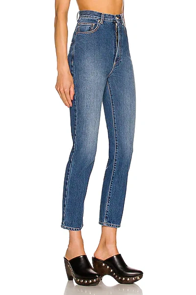 Shop Alaïa High Waisted Jean In Bleu Jeans