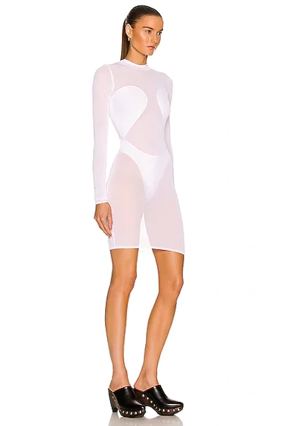 Alaïa Mini Round Neck Dress In Blanc