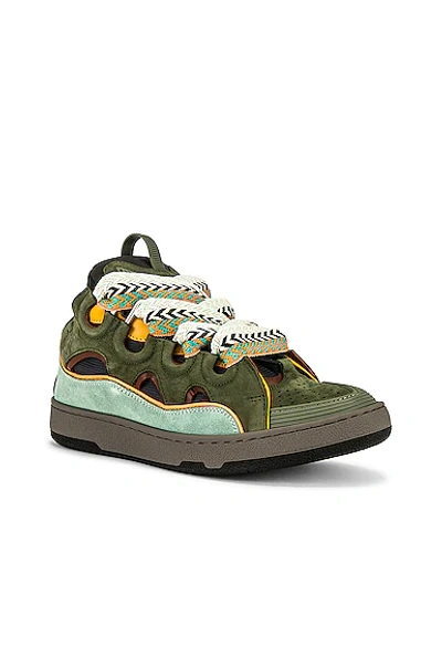 Lanvin Curb Chunky Leather Sneakers In Green | ModeSens