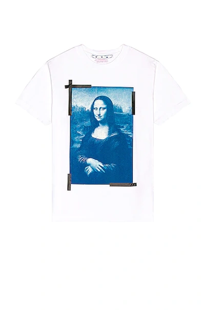 Shop Off-white Mona Lisa Slim Tee In White & Blue