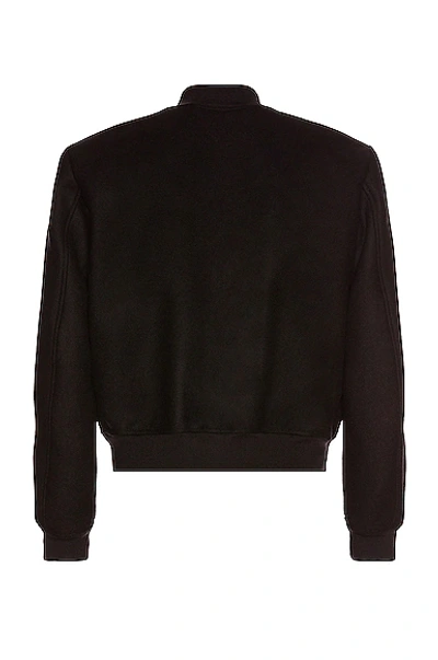 Off-white Black Logo Patch Varsity Jacket In Black & Orange