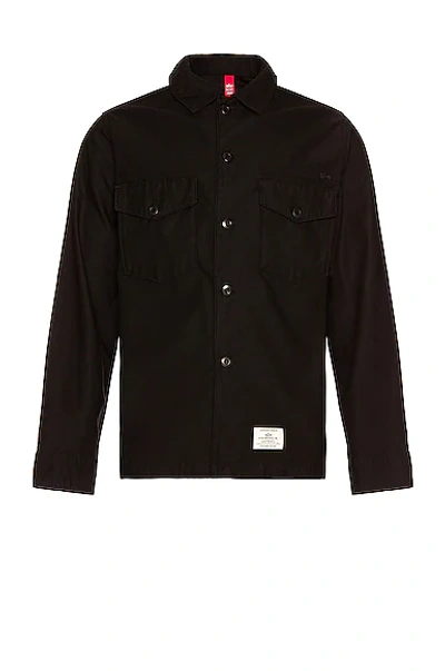 Shop Alpha Industries Fatigue Shirt Jacket In Black