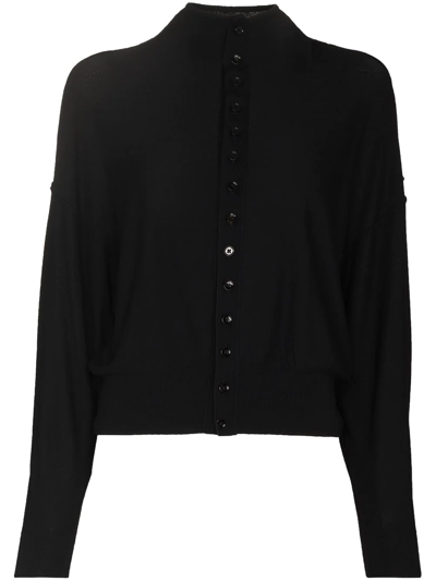 Lemaire Raised Shoulder Virgin Wool Caban Jacket In Black