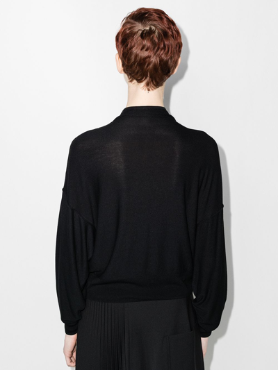 Lemaire Raised Shoulder Virgin Wool Caban Jacket In Black