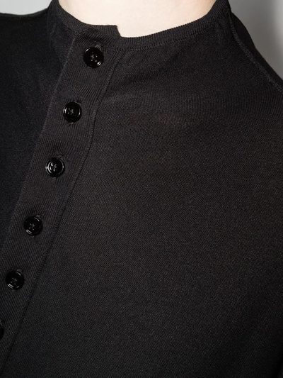Lemaire Raised Shoulder Virgin Wool Caban Jacket In Black