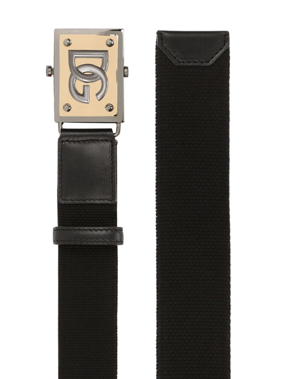 Shop Dolce & Gabbana Logo Buckle Belt In Black