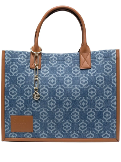 Sandro Kasbah Distressed Denim Tote - Blue Jean