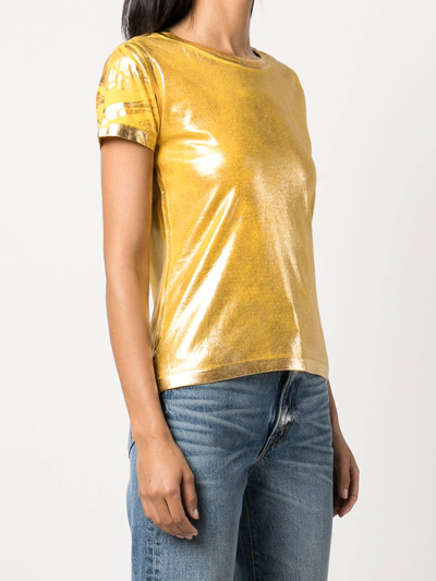 Madison.maison Metallic Lamina T-shirt In Yellow