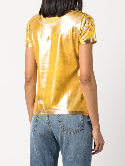 Madison.maison Metallic Lamina T-shirt In Yellow