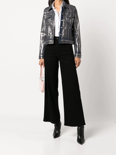 Madison.maison Metallic Denim Jacket In Silver