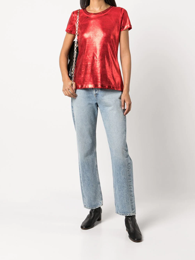 Madison.maison Metallic Lamina T-shirt In Red