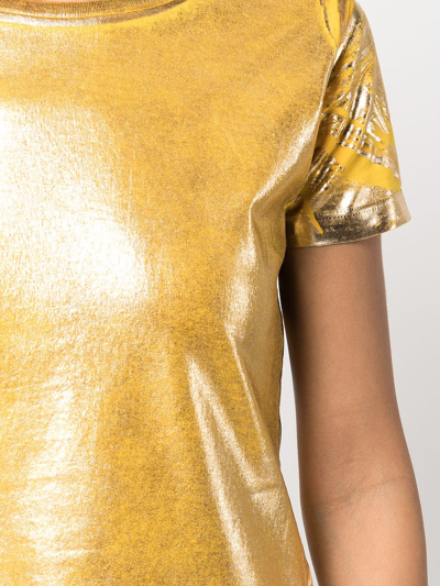 Madison.maison Metallic Lamina T-shirt In Yellow
