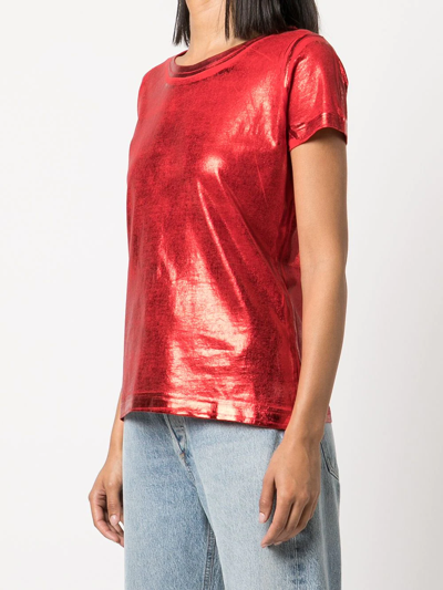 Madison.maison Metallic Lamina T-shirt In Red