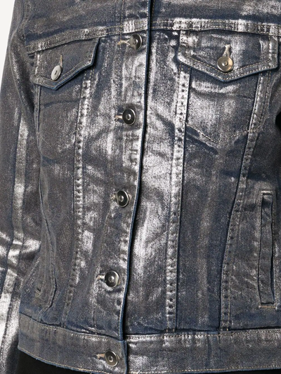 Madison.maison Metallic Denim Jacket In Silver