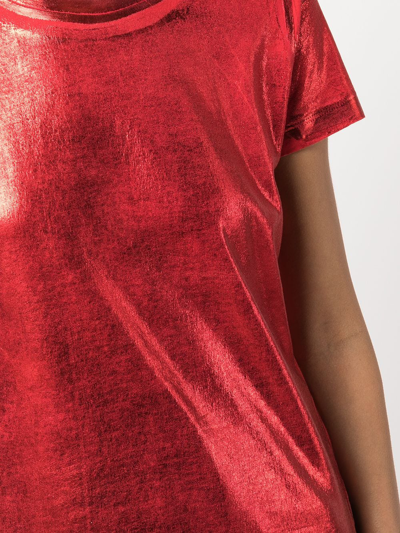 Madison.maison Metallic Lamina T-shirt In Red
