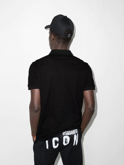 Dsquared2 Icon-print Polo Shirt In Black