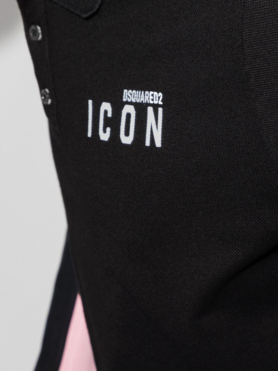 Dsquared2 Icon-print Polo Shirt In Black