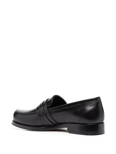 Shop Sergio Rossi Buckle-detail Leather Loafers In Schwarz