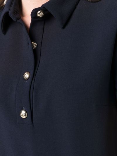 Ralph Lauren Tailored Collared Midi Dress In Blau