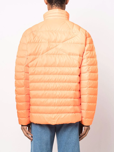 Shop Polo Ralph Lauren Padded Zipped Jacket In Orange