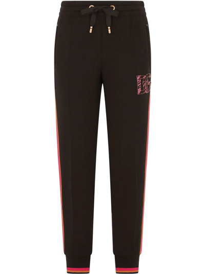 Shop Dolce & Gabbana Embroidered Logo Track Pants In Schwarz