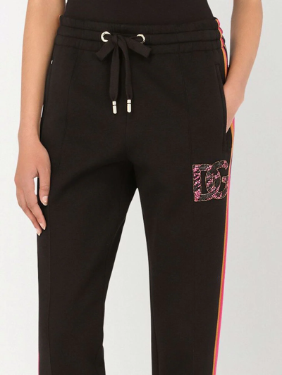 Shop Dolce & Gabbana Embroidered Logo Track Pants In Schwarz