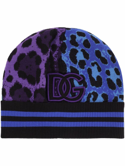 Shop Dolce & Gabbana Logo-patch Beanie In Schwarz