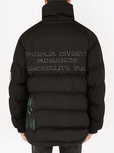 Shop Dolce & Gabbana Quilted Puffer Coat In Schwarz