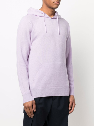 Shop Emporio Armani Cashmere Drawstring Hoodie In Violett