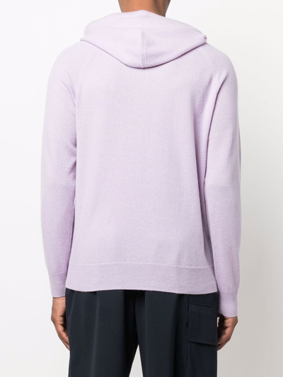 Shop Emporio Armani Cashmere Drawstring Hoodie In Violett