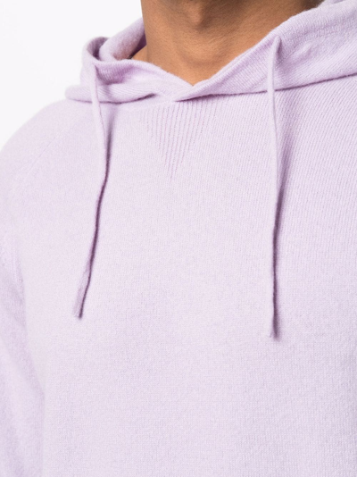 Shop Emporio Armani Cashmere Drawstring Hoodie In Violett