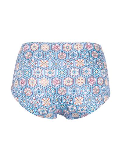 Solid & Striped Geometric Bikini Bottoms In Blau